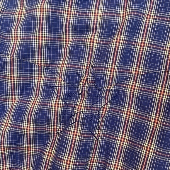 Wrangler full snap button down long sleeve national Patriot embroidered shirt s - Picture 7 of 13